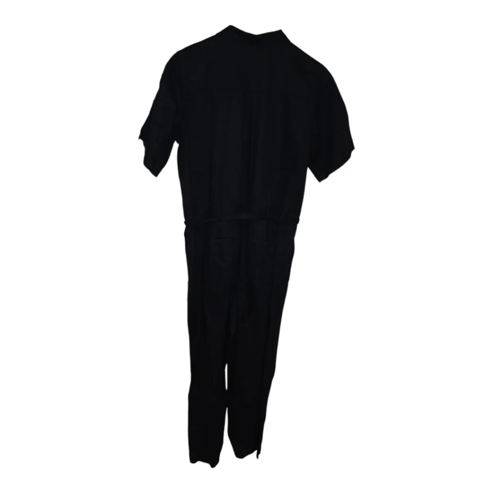 Banana Republic Black Utility Button Front Belted Jumpsuit Tall‎ 8 Short Sleeve